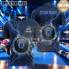 Maxcorners Cracked Marble Thunderbolt Pool Multiple Options Personalized Name, Team Name 3D Shirt