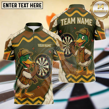 Maxcorners Hunting Duck Retro Camouflage Chevron Multiple Options Personalized Name, Team Name 3D Shirt