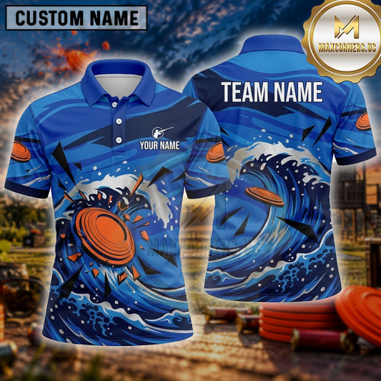 Maxcorners Trap Shooting Shirt Clay Target Shooting Ocean Wave Splash Multiple Options Personalized Name, Team Name 3D Shirt