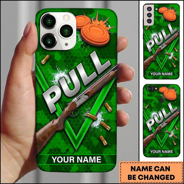 Maxcorners Sporting Clays Crest Pull Shotgun Shooting Personalized Name Trap Shooting Phone Case