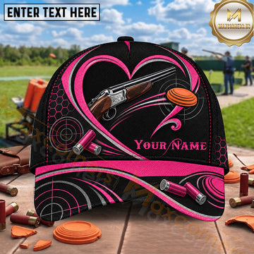 Maxcorners Trap Shooting Ribbon Shotgun Target Design Multiple Options Personalized Name 3D Cap