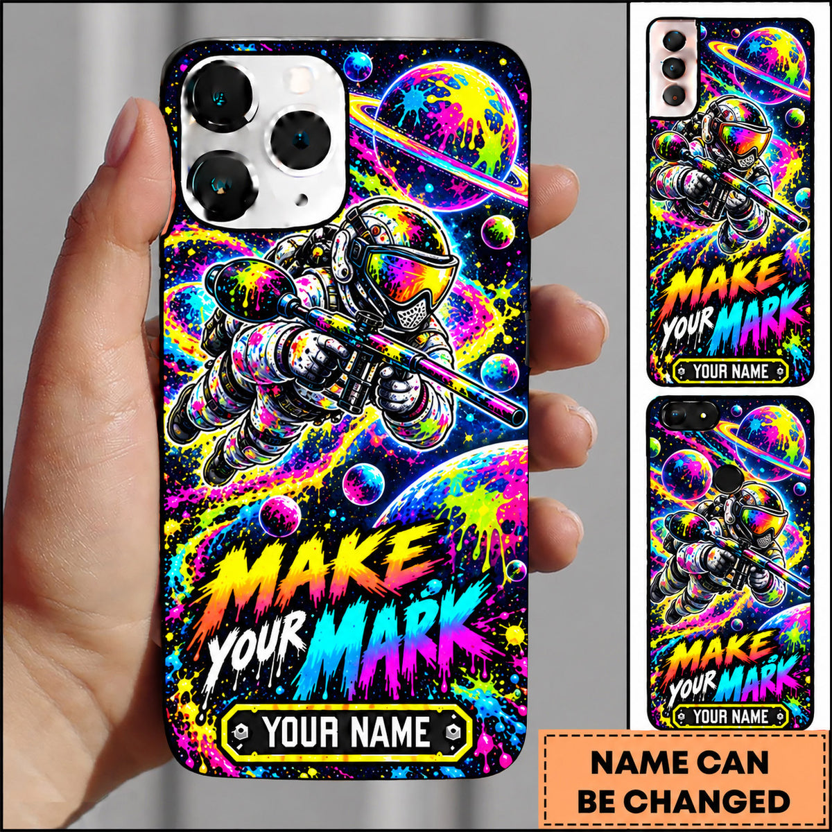 Maxcorners Paintball Make Your Mark Action Player Personalized Name 3D Phone Case