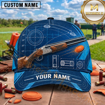 Maxcorners Trap Shooting Blueprint Shotgun Target Design Multiple Options Personalized Name 3D Cap
