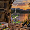 Maxcorners Purple Neon Fishing Artwork Personalized Name 2D Acrylic Keychain Ornament (8 Fish Species)