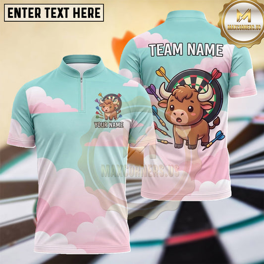 Maxcorners Cute Reindeer Dreamy Cloud Landscape Multiple Options Personalized Name, Team Name 3D Shirt