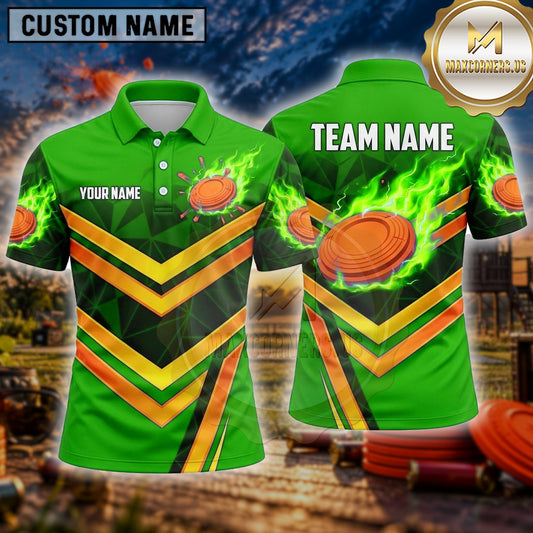 Maxcorners Trap Shooting Shirt Clay Shooting Athletic Chevron Stripes Multiple Options Personalized Name, Team Name 3D Shirt