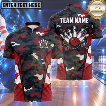 Maxcorners USA Bowling Shirt Tactical Camouflage Patriotic Pattern Multiple Options Personalized Name, Team Name 3D Shirt