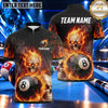 Maxcorners Ghostly Skull Lightning Storm Billiards Multiple Options Personalized Name, Team Name 3D Shirt
