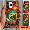Maxcorners Fishing Autumn Lake Sunset Artwork Multiple Options Personalized Name Phone Case (13 Fish Species)