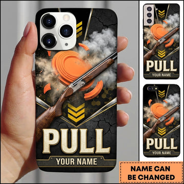 Maxcorners Military Chevron Shotgun Pull Clay Target Personalized Name Trap Shooting Phone Case