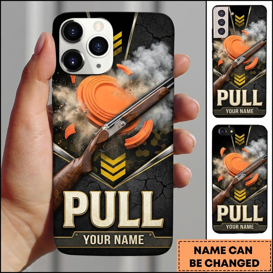 Maxcorners Military Chevron Shotgun Pull Clay Target Personalized Name Trap Shooting Phone Case