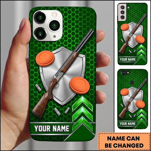Maxcorners Classic Shotgun Shield Clay Target Shooting Personalized Name Trap Shooting Phone Case