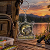 Maxcorners Classic Monochrome Fishing Hook Artwork Personalized Name 2D Acrylic Keychain Ornament (8 Fish Species)