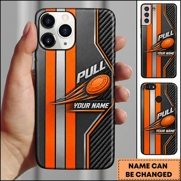 Maxcorners Trap Shooting Racing Stripe Pull Clay Target Personalized Name 3D Phone Case