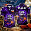 Maxcorners Wolf Lightning Fierce Predator Multiple Options Personalized Name, Team Name 3D Shirt