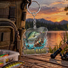 Maxcorners Metallic Silver Fishing Reel Artwork Personalized Name 2D Acrylic Keychain Ornament (8 Fish Species)