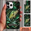 Maxcorners Fishing Dynamic Water Splash Abstract Pattern Multiple Options Personalized Name Phone Case (13 Fish Species)