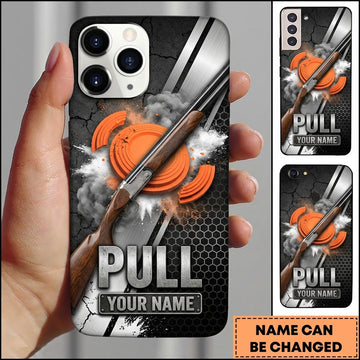 Maxcorners Monochrome Clay Explosion Pull Clay Target Personalized Name Trap Shooting Phone Case