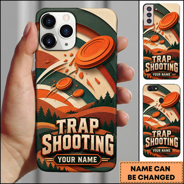 Maxcorners Trap Shooting Retro Mountain Clay Target Personalized Name 3D Phone Case