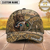Maxcorners Golden Wetland Grass Flying Ducks Duck Hunting With Dogs Multi Options Personalized Name 3D Cap