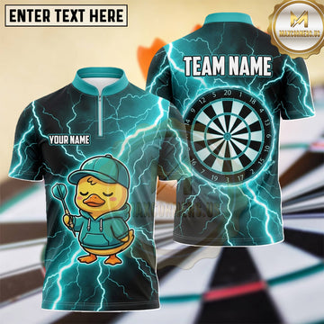 Maxcorners Cute Duck Lightning Storm Dartboard Multiple Options Personalized Name, Team Name 3D Shirt