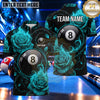 Maxcorners Gothic Rose Skull 8 Ball Billiards Multiple Options Personalized Name, Team Name 3D Shirt