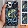 Maxcorners Fishing Skull Hook Grunge Artwork Multiple Options Personalized Name Phone Case (13 Fish Species)