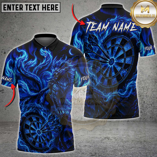 Maxcorners Darts Phoenix Fire Dartboard Bullseye Graphic Multiple Options Personalized Name, Team Name 3D Shirt