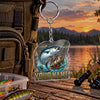 Maxcorners Metallic Silver Fishing Reel Artwork Personalized Name 2D Acrylic Keychain Ornament (8 Fish Species)