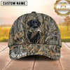 Maxcorners Classic Allover Marsh Grass Camo Duck Hunting With Dogs Multi Options Personalized Name 3D Cap