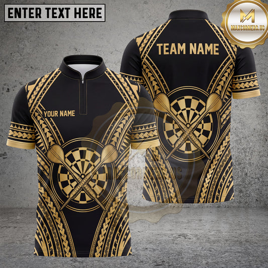 Maxcorners Darts Polynesian Tribal Crossed Darts Dartboard Multiple Options Personalized Name, Team Name 3D Shirt