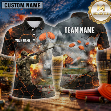 Maxcorners Clay Target Shooting Explosive Landscape Multiple Options Personalized Name, Team Name 3D Shirt