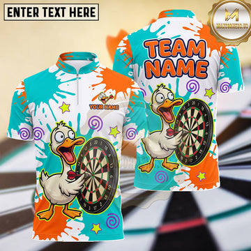 Maxcorners Funny Duck Cartoon Graffiti Dartboard Multiple Options Personalized Name, Team Name 3D Shirt