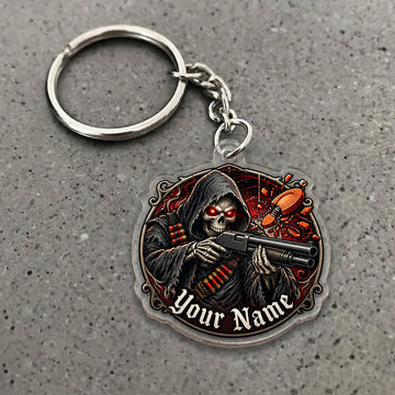 Maxcorners Grim Reaper Shotgun Shells Design Custom Name Trap Shooting Custom Gift 2D Flat Acrylic Ornament, Keychain