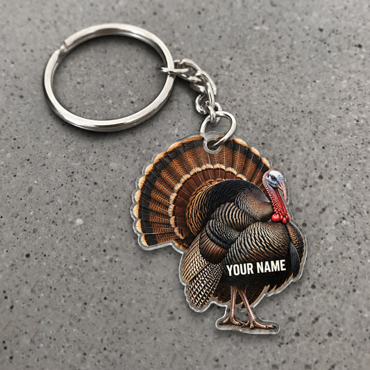 Maxcorners Wild Turkey Gobbler Design Custom Name Hunting Custom Gift 2D Flat Acrylic Ornament, Keychain