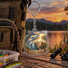Maxcorners Golden Sunset Fishing Landscape Personalized Name 2D Acrylic Keychain Ornament (8 Fish Species)