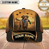 Maxcorners Golden Sunset Black Honeycomb Mesh Duck Hunting With Dogs Multi Options Personalized Name 3D Cap