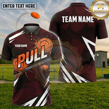 (5 Colors)  Maxcorners Trap Shooting PULL Clay Target Dynamic Sport Stripes Multiple Options Personalized Name, Team Name 3D Shirt