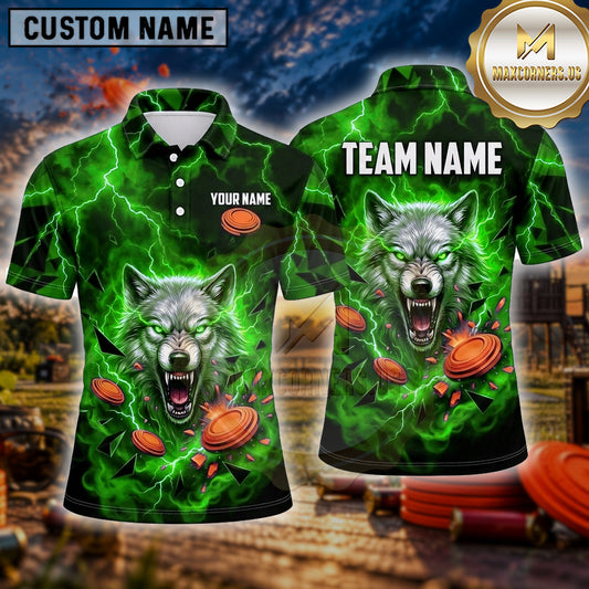 Maxcorners Trap Shooting Shirt Wolf Lightning Fierce Predator Multiple Options Personalized Name, Team Name 3D Shirt