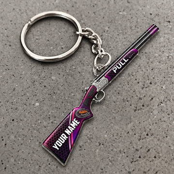 Maxcorners Shotgun Vibrant Target Stripe Design Custom Name Trap Shooting Custom Gift 2D Flat Acrylic Ornament, Keychain