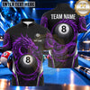 Maxcorners Thunder Wolf Lightning Emblem Billiards Multiple Options Personalized Name, Team Name 3D Shirt