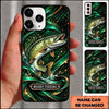 Maxcorners Fishing Dynamic Water Splash Abstract Pattern Multiple Options Personalized Name Phone Case (13 Fish Species)