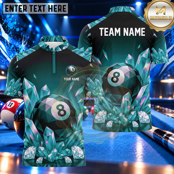 Maxcorners Mystic Crystal Cluster 8 Ball Billiards Multiple Options Personalized Name, Team Name 3D Shirt