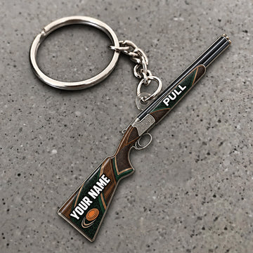 Maxcorners Shotgun Rustic Wood Sporting Design Custom Name Trap Shooting Custom Gift 2D Flat Acrylic Ornament, Keychain