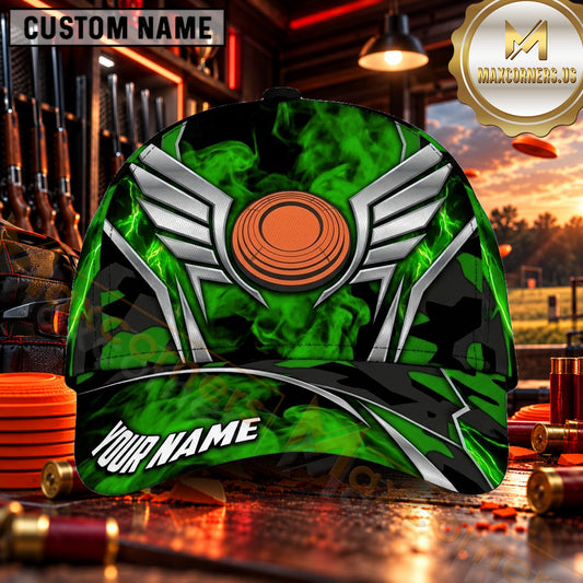 Maxcorners Futuristic Winged Clay Target Clay Shooting Personalized Name 3D Cap