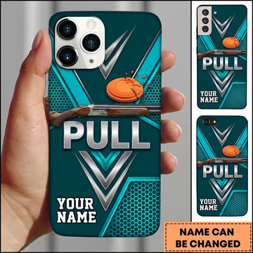 Maxcorners Geometric Shooting Crest Pull Clay Target Personalized Name Trap Shooting Phone Case