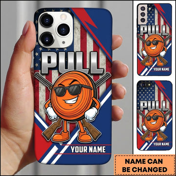 Maxcorners Patriotic Clay Mascot Pull Shooting Sports Personalized Name Trap Shooting Phone Case