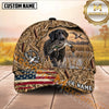 Maxcorners Patriotic Flag Duck Target Marsh Camo Dog Hunting Multicolor Options Personalized Name 3D Cap