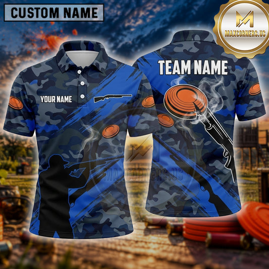 Maxcorners Trap Shooting Shirt Clay Target Shooting Rifle Camouflage Multiple Options Personalized Name, Team Name 3D Shirt