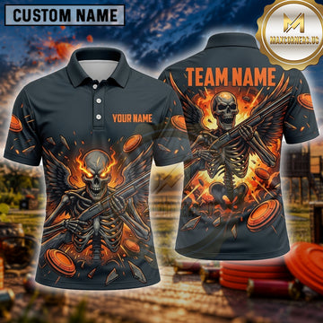 Maxcorners Skeleton Grim Reaper Multiple Options Personalized Name, Team Name 3D Shirt